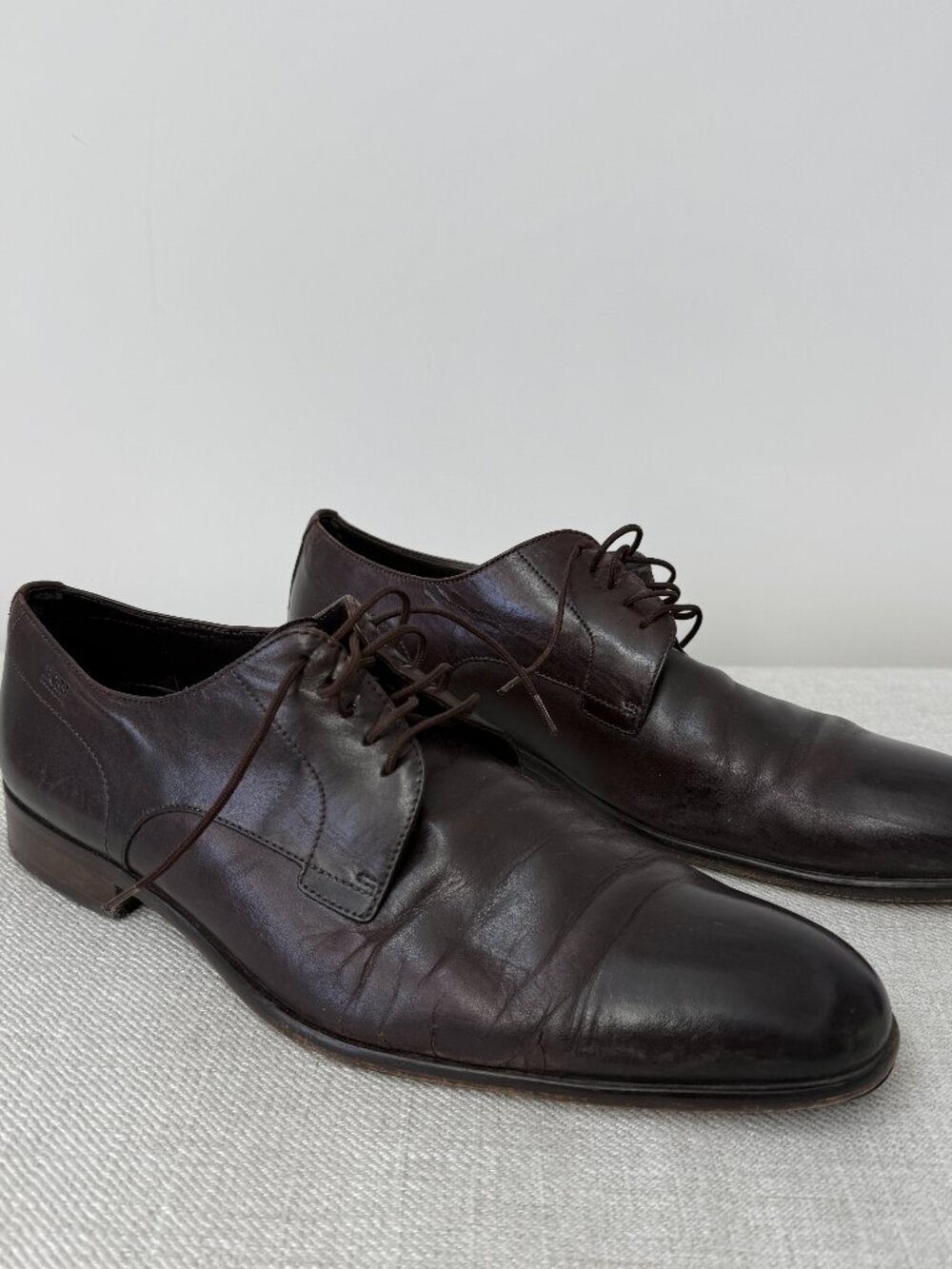 Hugo Boss Dress Shoes Made in Italy Brown Leather Oxford Size Men's 10